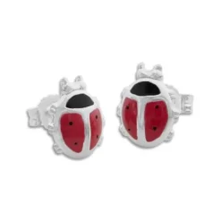 Ohrstecker|Silber Ohrstecker|Elfen Schmuck Ohrstecker mit Marienkäfern 925 Silber