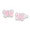 Ohrstecker|Silber Ohrstecker|Elfen Schmuck Ohrstecker Schmetterlinge rosa mit weißen Punkten 925 Silber