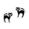Ohrstecker|Silber Ohrstecker|Elfen Schmuck Ohrstecker schwarze Katze 925 Silber