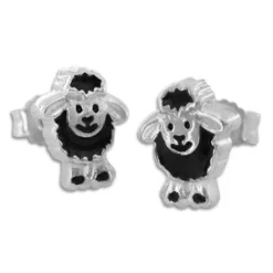 Ohrstecker|Silber Ohrstecker|Elfen Schmuck Ohrstecker schwarzes Schäfchen 925 Silber