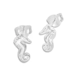 Ohrstecker|Ohrstecker|Elfen Schmuck Ohrstecker Seepferdchen glänzend 925 Silber