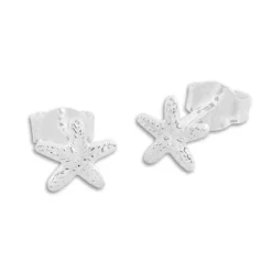 Ohrstecker|Ohrstecker|Elfen Schmuck Ohrstecker Seestern matt-glänzend 925 Silber