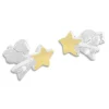 Ohrstecker|Silber Ohrstecker|Elfen Schmuck Ohrstecker Sternschnuppe bicolor mit Zirkonia 925 Silber