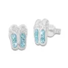 Ohrstecker|Silber Ohrstecker|Elfen Schmuck Ohrstecker Tanzschuhe aqua blaue Strass Steine 925 Silber
