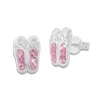 Ohrstecker|Silber Ohrstecker|Elfen Schmuck Ohrstecker Tanzschuhe rosa Strass Steine 925 Silber