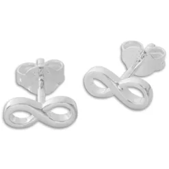 Ohrstecker|Silber Ohrstecker|Elfen Schmuck Ohrstecker Unendlichkeitszeichen mattiert 925 Silber