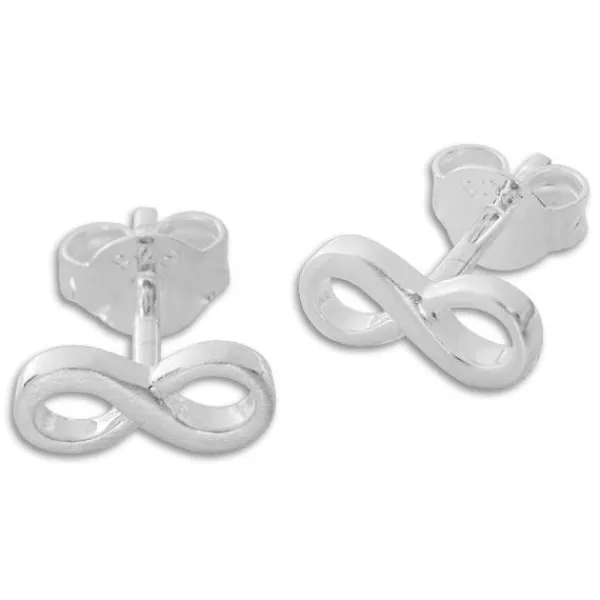 Ohrstecker|Silber Ohrstecker|Elfen Schmuck Ohrstecker Unendlichkeitszeichen mattiert 925 Silber