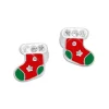 Ohrstecker|Silber Ohrstecker|Elfen Schmuck Ohrstecker Weihnachtsstrümpfe mit Strass Steinen 925 Silber