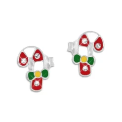 Ohrstecker|Silber Ohrstecker|Elfen Schmuck Ohrstecker Zuckerstangen mit Strass Steinen 925 Silber