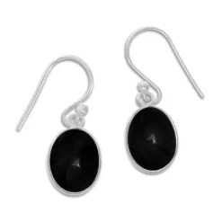 Ohrhänger|Edelstein Ohrringe|Elfen Schmuck Onyx Ohrringe Ohrhänger oval 27 x 11 mm 925 Silber