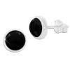 Ohrstecker|Edelstein Ohrringe|Elfen Schmuck Onyx Ohrstecker 8 mm rund 925 Silber