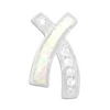 Anhänger Für Damen|Silber Anhänger|Elfen Schmuck Opal Anhänger gekreuzt mit Zirkonia Strass Steinen 925 Silber