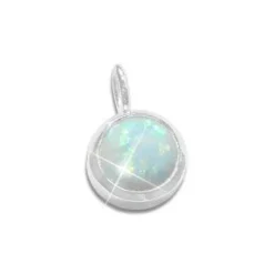 Anhänger Für Damen|Silber Anhänger|Elfen Schmuck Opal Anhänger rund 8 mm 925 Silber