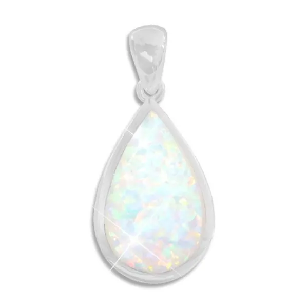 Anhänger Für Damen|Silber Anhänger|Elfen Schmuck Opal Anhänger Tropfen groß 925 Silber