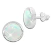 Ohrstecker|Silber Ohrstecker|Elfen Schmuck Opal Ohrstecker 10 mm rund 925 Silber
