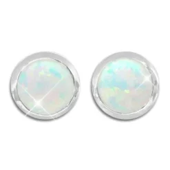 Ohrstecker|Silber Ohrstecker|Elfen Schmuck Opal Ohrstecker 10 mm rund 925 Silber