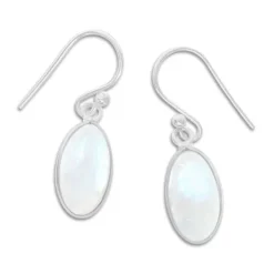 Ohrhänger|Edelstein Ohrringe|Elfen Schmuck Ovale Mondstein Ohrringe Ohrhänger 925 Silber