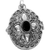 Anhänger Für Damen|Edelstein Anhänger In Silber|Elfen Schmuck Ovaler Onyx Anhänger zum Öffnen 925 Silber