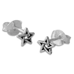 Ohrstecker|Ohrstecker|Elfen Schmuck Pentagramm Ohrringe Fünfstern 925 Silber