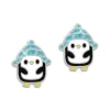 Ohrstecker|Silber Ohrstecker|Elfen Schmuck Pinguin Ohrstecker mit hellblauer Glitzermütze 925 Silber