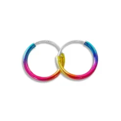 Creolen|Silber Creolen|Elfen Schmuck Regenbogen Creolen 12 mm 925 Silber