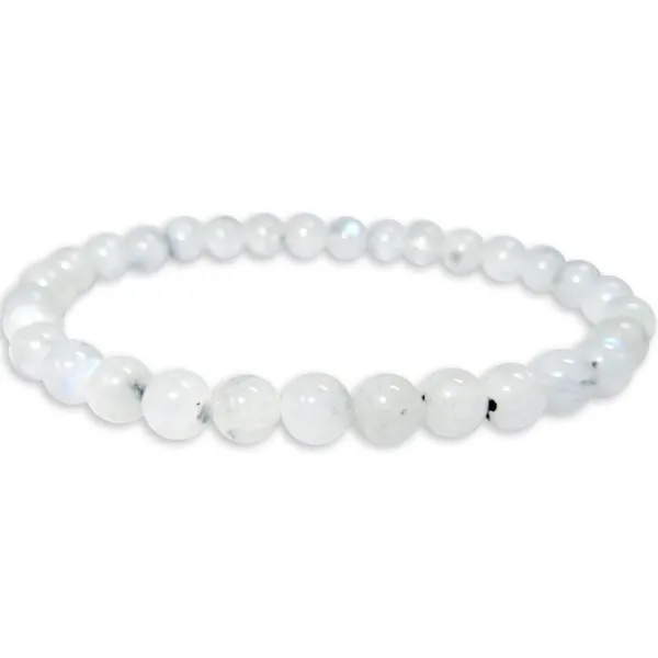 Damenarmbänder|Kugelarmbänder|Elfen Schmuck Regenbogen Mondstein Kugel Armband 6 mm 19 cm