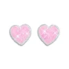 Ohrstecker|Silber Ohrstecker|Elfen Schmuck Rosa Herz Ohrstecker mit Glitzer 925 Silber