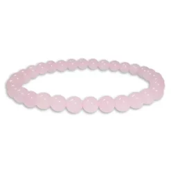 Damenarmbänder|Kugelarmbänder|Elfen Schmuck Rosenquarz Kugel Armband 6 mm 18,5 cm