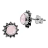 Ohrstecker|Edelstein Ohrringe|Elfen Schmuck Rosenquarz Ohrstecker Sonne filigran 8 mm 925 Silber