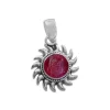 Anhänger Für Damen|Edelstein Anhänger In Silber|Elfen Schmuck Rubinquarz Anhänger Sonne 925 Silber