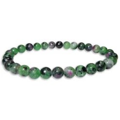 Damenarmbänder|Kugelarmbänder|Elfen Schmuck Rubin Zoisit Kugel Armband 6 mm 19 cm