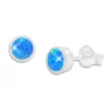 Ohrstecker|Silber Ohrstecker|Elfen Schmuck Runde blaue Opal Ohrstecker 5 mm 925 Silber