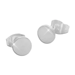 Ohrstecker|Ohrstecker|Elfen Schmuck Runde Edelstahl Ohrstecker glänzend 6 mm