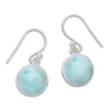 Ohrhänger|Edelstein Ohrringe|Elfen Schmuck Runde Larimar Ohrringe Ohrhänger 24 x 10 mm 925 Silber