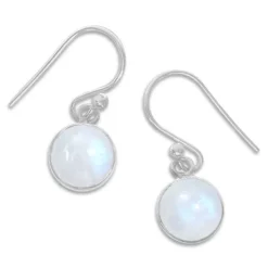 Ohrhänger|Edelstein Ohrringe|Elfen Schmuck Runde Mondstein Ohrhänger 8 - 9 mm 925 Silber