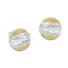 Ohrstecker|Silber Ohrstecker|Elfen Schmuck Runde Ohrstecker bicolor mit Zirkonia 925 Silber