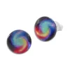 Ohrstecker|Ohrstecker|Elfen Schmuck Runde Ohrstecker Galaxie Spiralwirbel 10 mm 925 Silber