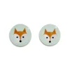 Ohrstecker|Silber Ohrstecker|Elfen Schmuck Runde Ohrstecker mit Fuchs-Kopf 925 Silber