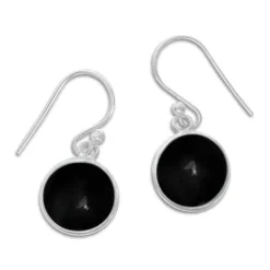 Ohrhänger|Edelstein Ohrringe|Elfen Schmuck Runde Onyx Ohrringe Ohrhänger 24 x 10 mm 925 Silber
