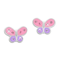 Ohrstecker|Silber Ohrstecker|Elfen Schmuck Schmetterlings Ohrringe mit 6 Strass Steinen rosa / lila 925 Silber