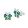 Ohrstecker|Silber Ohrstecker|Elfen Schmuck Schmetterlings Ohrstecker mit türkis / grün Strass Steinen 925 Silber