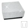 Anhänger Etuis|Ohrring Etuis|Elfen Schmuck Schmuckbox Glitzer silber 55 x 55 x 25 mm