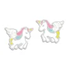 Ohrstecker|Silber Ohrstecker|Elfen Schmuck Schmuck Kinder Ohrstecker träumendes Einhorn mit Glitzer 925 Silber