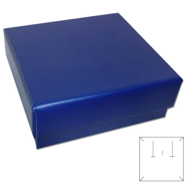 Anhänger Etuis|Ohrring Etuis|Elfen Schmuck Schmuckschachtel blau mit Wendeeinlage 65 x 65 x 21 mm