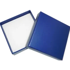 Anhänger Etuis|Ohrring Etuis|Elfen Schmuck Schmuckschachtel blau mit Wendeeinlage 65 x 65 x 21 mm