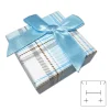 Anhänger Etuis|Ohrring Etuis|Elfen Schmuck Schmuckschachtel Karo weiß / hellblau mit Schleife 45 x 45 x 22 mm
