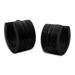 Klapp-creolen|Klapp-Creolen|Elfen Schmuck Schwarze breite Edelstahl Herren Creolen