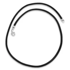 Damenketten|Elfen Schmuck Schwarzes Lederband 3 mm 42 cm mit 925 Silber Verschluss