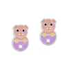 Ohrstecker|Silber Ohrstecker|Elfen Schmuck Schweinchen Ohrstecker mit Kristallen 925 Silber