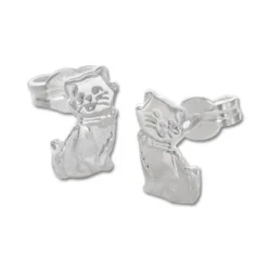 Ohrstecker|Ohrstecker|Elfen Schmuck Silberohrringe Katze 925 Silber